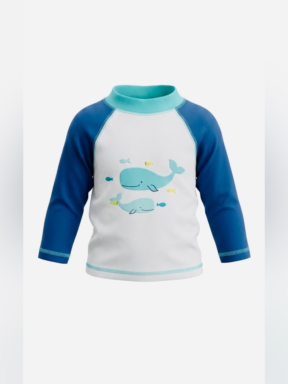 Little Me Blue Whale Colorblock Pullover Swimwear Rash Guard 12-18 Months NWOT